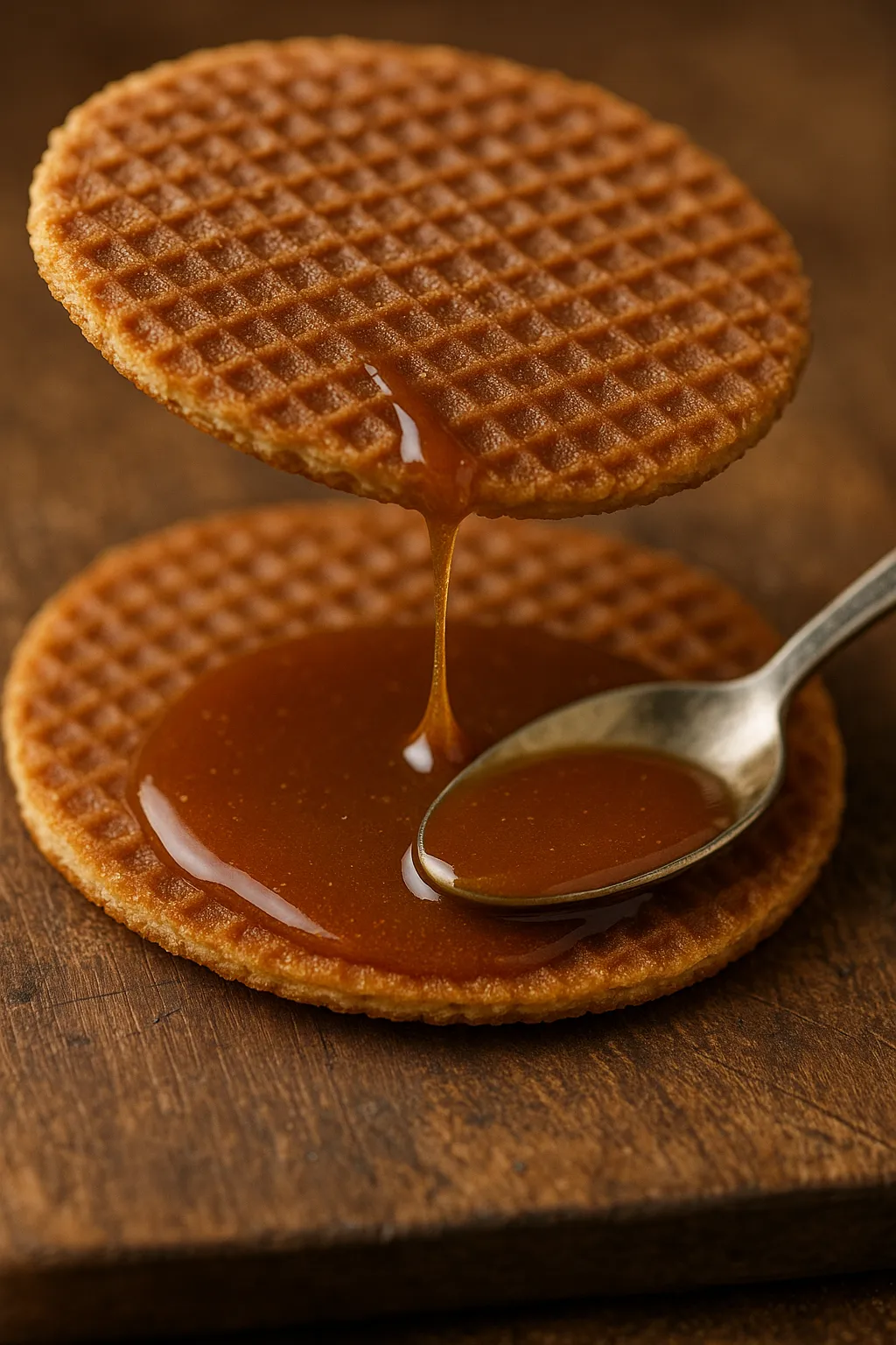 Vegan stroopwafel met plantaardige siroop