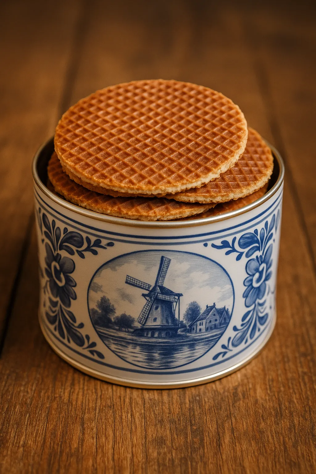 Stroopwafels bewaren in vintage blik
